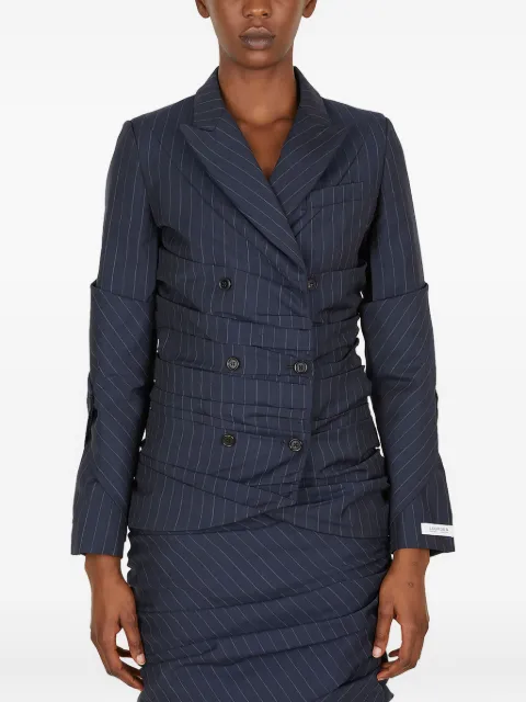 Lourdes pinstriped double-breasted blazer Blue LO2SWJ02APTR086