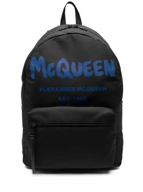 Alexander McQueen logo-print two-tone backpack Black 6464571AAJK