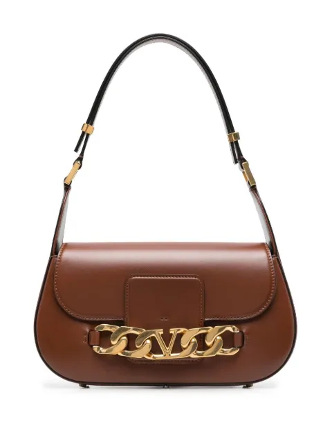 Valentino Garavani VLogo leather shoulder bag Brown WB0K80ZHF