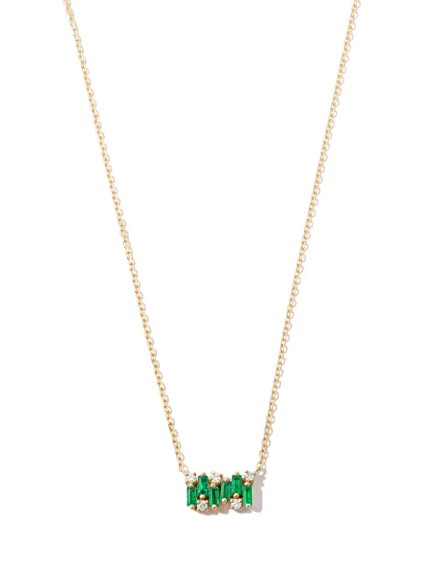 Suzanne Kalan 18kt yellow gold emerald necklace Green BAP608Y