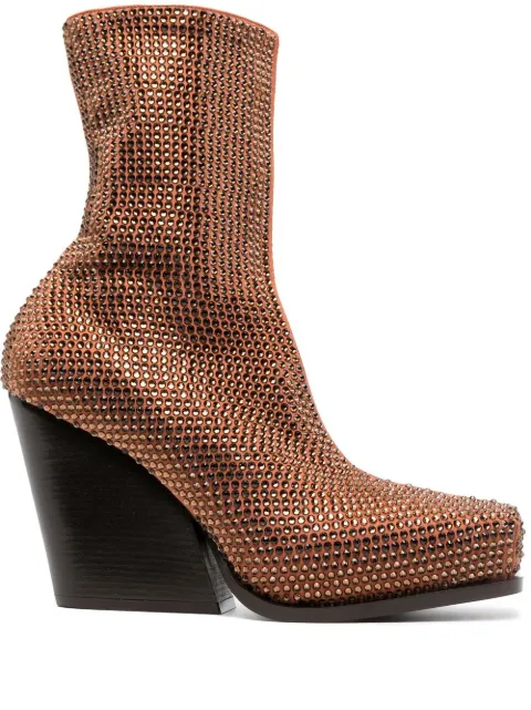Stella McCartney Crystal Cowboy ankle boots Orange 810139E00059