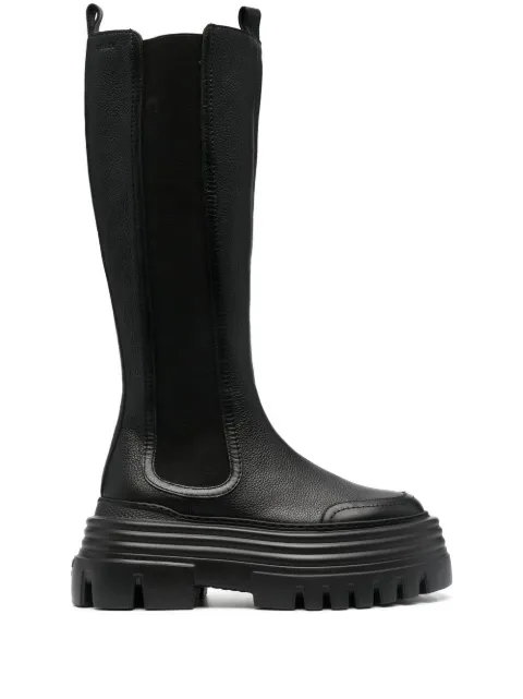 Bally round-toe leather boots Black WB000B