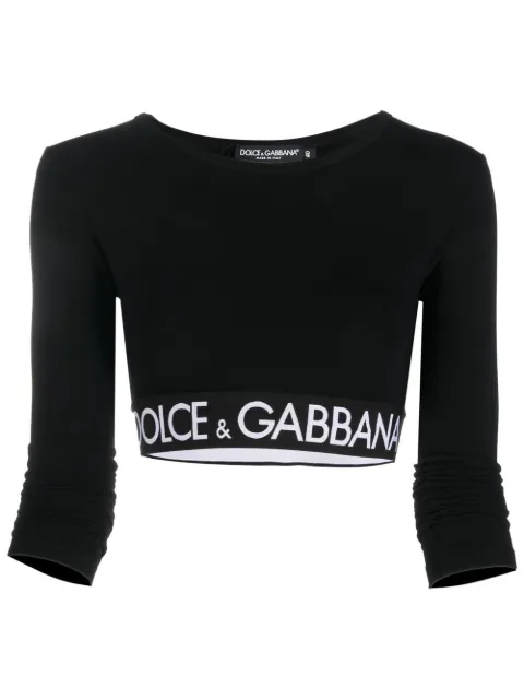 Dolce & Gabbana logo-band crop top Black F8N51TFUGFJ