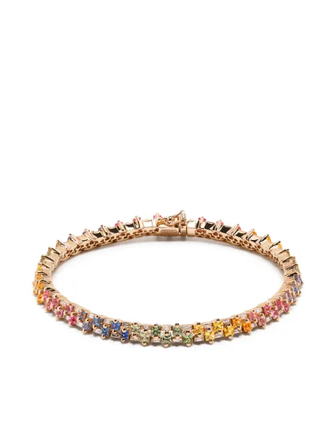 Suzanne Kalan 18kt yellow gold Princess Stack mini sapphire tennis bracelet Gold AKB435RG