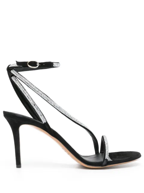 ISABEL MARANT Atria crystal-embellished sandals Black SD103222H003S