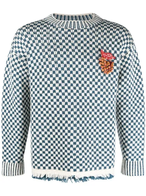 BODE Talsi checkerboard-pattern sweater Blue MRF22KT009