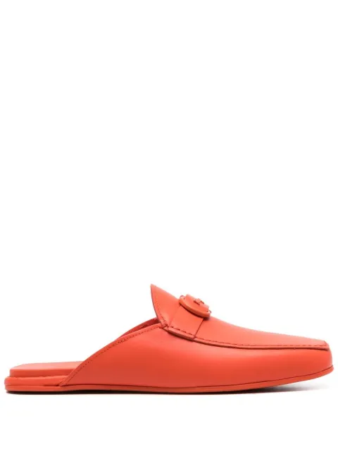 Ferragamo logo buckle backless slippers Orange 752355