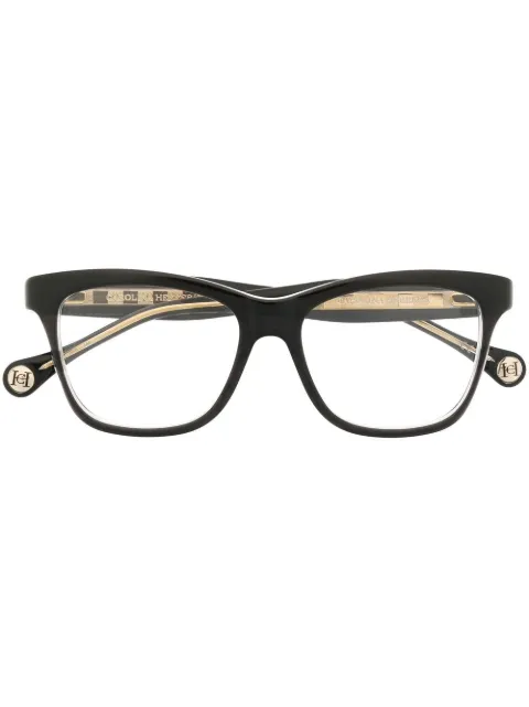 Carolina Herrera logo-print square-frame glasses Black CH0016