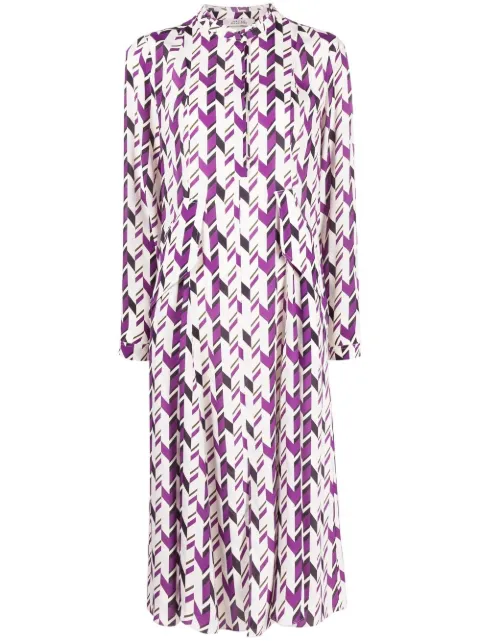 Dorothee Schumacher geometric pattern midi dress Neutrals 849903