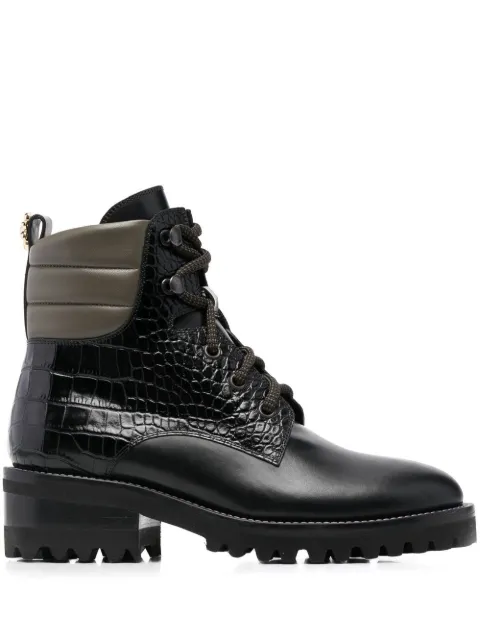 Fabrizio Viti croco-embossed ankle boots Black FV482MPFW22