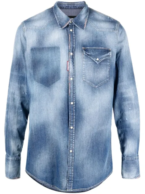 DSQUARED2 acid wash denim shirt Blue S74DM0637S30341