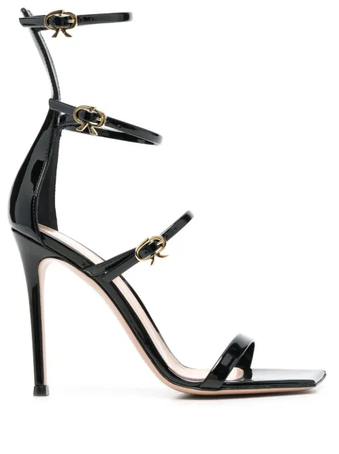 Gianvito Rossi Ribbon Uptown 105mm leather sandals Black G6168315RICVER