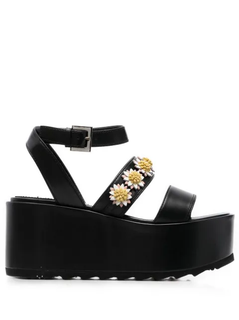 Fabrizio Viti flower-applique sandals Black FV672MPFW22