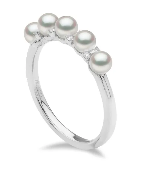 Yoko London 18kt white gold Eclipse Akoya pearl and diamond ring Silver QYR22627X