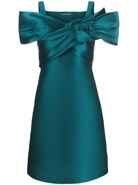Alberta Ferretti V-neck short dress Blue AEF222U04666625