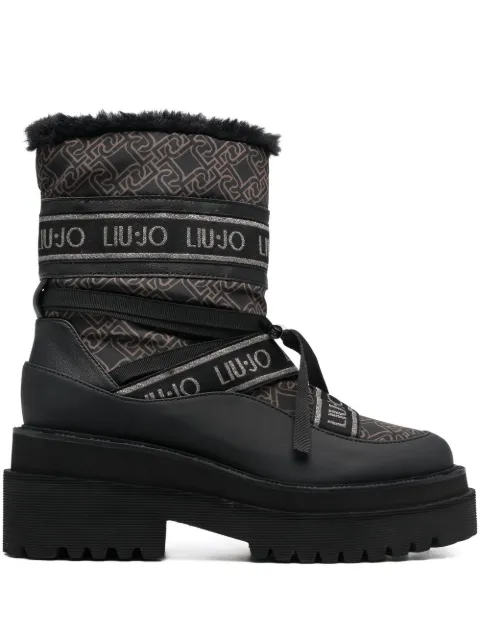 LIU JO monogram-print 70mm ankle boots Black SF2105TX273S18A0