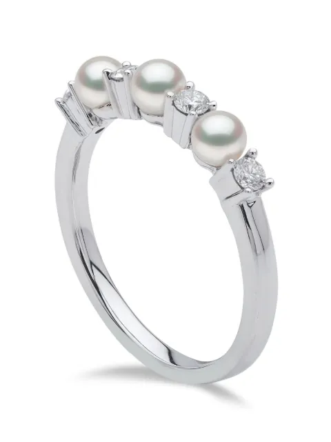 Yoko London 18kt white gold Eclipse Akoya pearl and diamond ring Silver QYR22637X