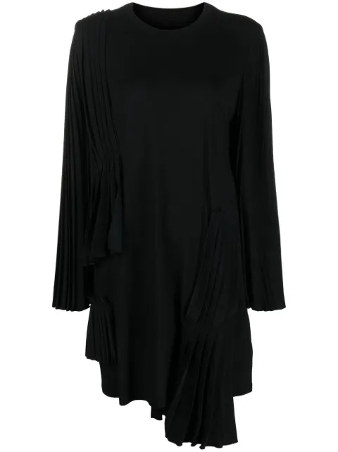 MM6 Maison Margiela pleated asymmetric cotton dress Black S52CT0733S23588