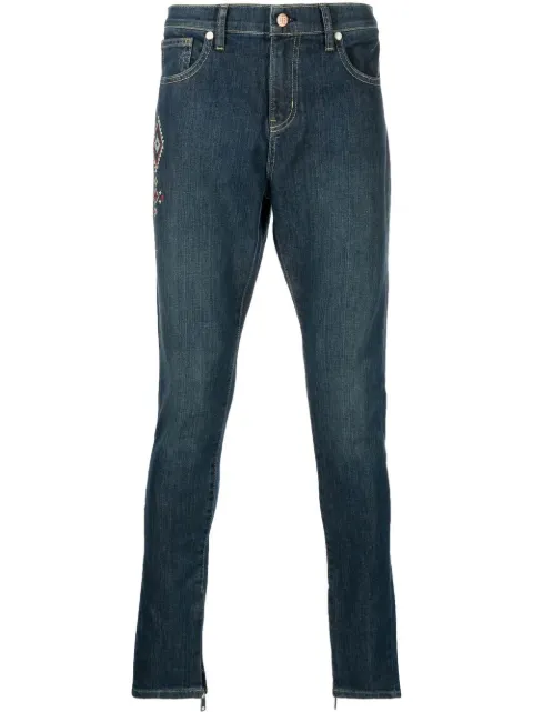 United Rivers embroidered skinny jeans Blue KANSASRIVERS