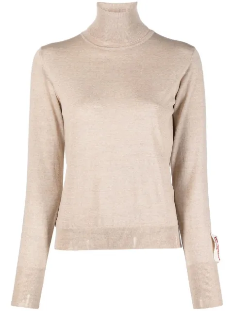 Golden Goose distressed roll-neck virgin wool jumper Neutrals GWP00953P000665