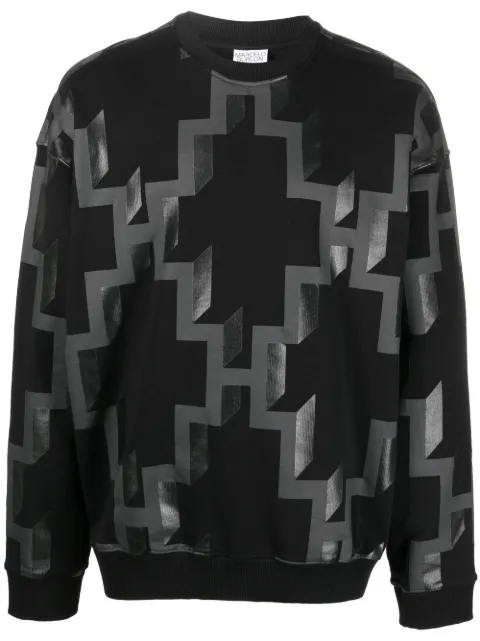 COUNTY OF MILAN logo-print cotton sweatshirt Black CMBA097F22FLE0021007