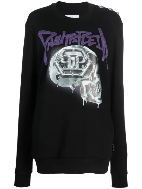 Philipp Plein Oversize Skull crewneck sweatshirt Black AABCWJO0822PJO002N
