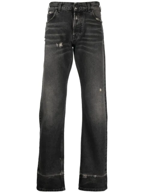 COUNTY OF MILAN Cross distressed denim jeans Black CMYA031F22DEN0031010
