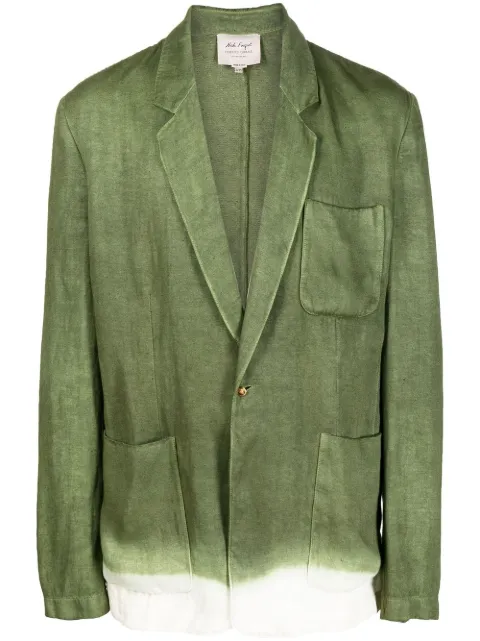 Nick Fouquet single-breasted linen blazer Green cfmu15003hcu089a