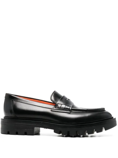Santoni ridged-rubber sole loafers Black WUCU59020NERBLES
