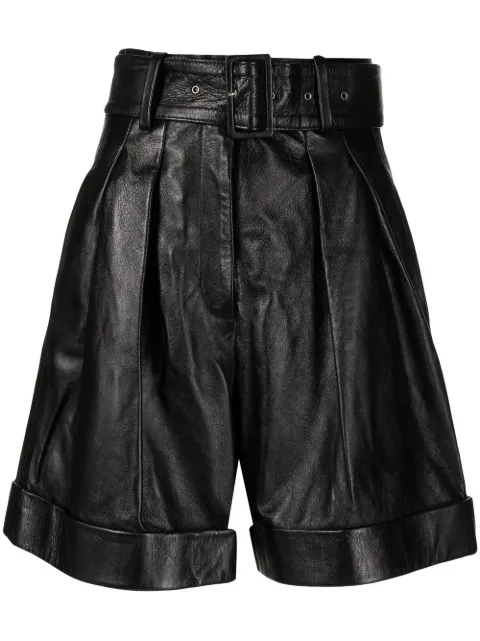 Golden Goose belted wide-leg shorts Black GWP01061P00064990100
