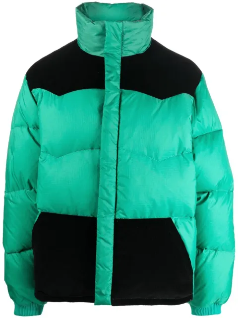 Marni colour-block feather-down jacket Green PIMU0016LSUTN877