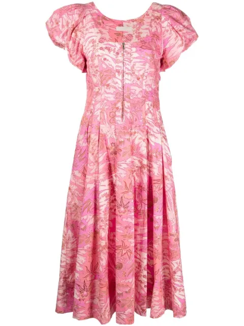 Ulla Johnson botanical-print zip-up dress Pink PF220108