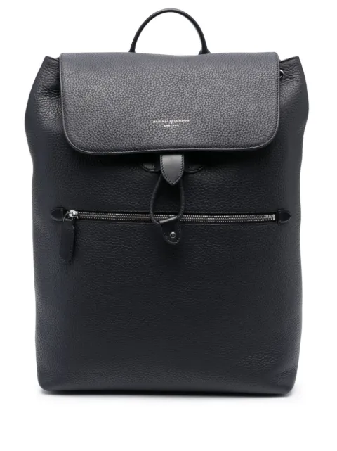 Aspinal Of London Reporter grained-leather backpack Blue 011239310550000