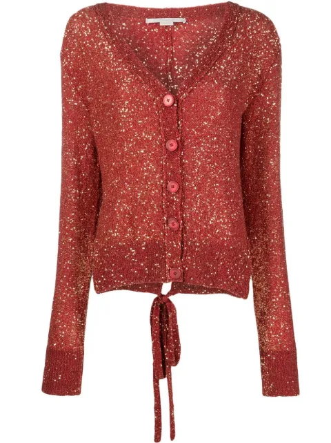 Stella McCartney sequin-embellished cardigan Red 6K01413S2342