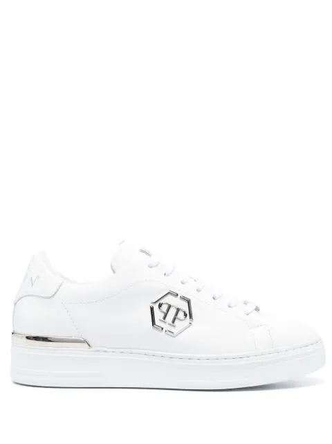 Philipp Plein leather lo-top sneakers Hexagon White FABSUSC0379PLE075N