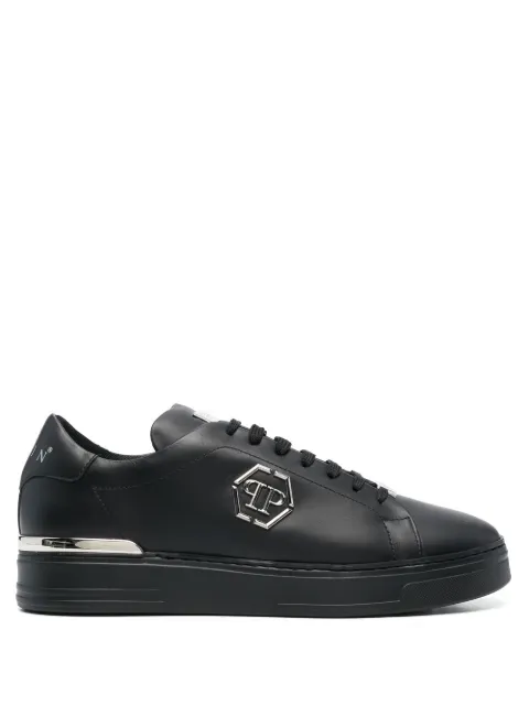 Philipp Plein leather lo-top sneakers Hexagon Black FABSUSC0379PLE075N