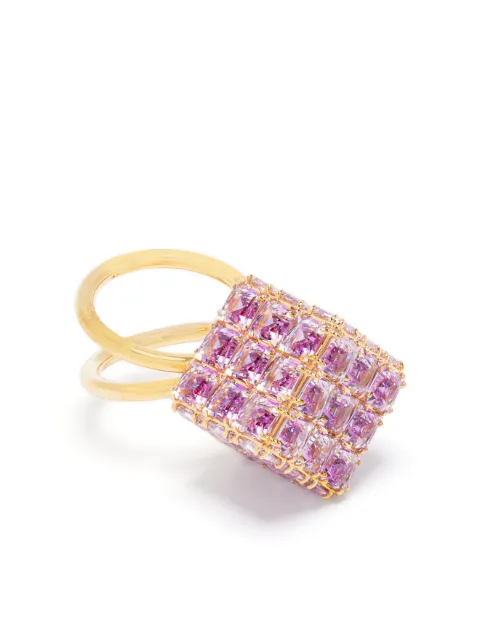 Swarovski Curiosa double-band cocktail ring Purple 5633643