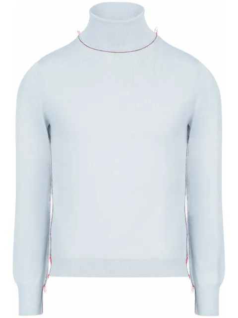 Maison Margiela Work-In-Progress high-neck jumper Blue SI0HA0006S17814