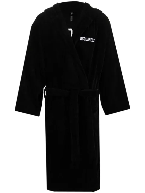 DSQUARED2 logo embroidered bath robe Black D7P404220ISA01