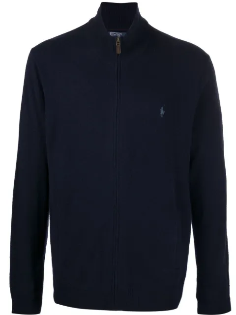 Polo Ralph Lauren embroidered-logo zip-up cardigan Blue 710876719001
