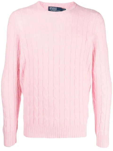 Polo Ralph Lauren long-sleeved cable-knit jumper Pink 710876728001