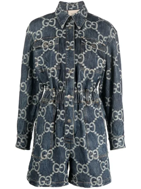 Gucci Jumbo GG denim playsuit Blue 693175XDBY9