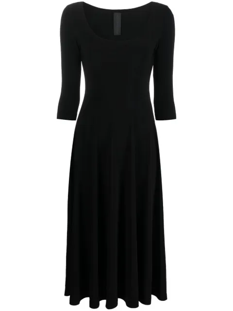 Norma Kamali U-neck skater midi dress Black KK2273PL145