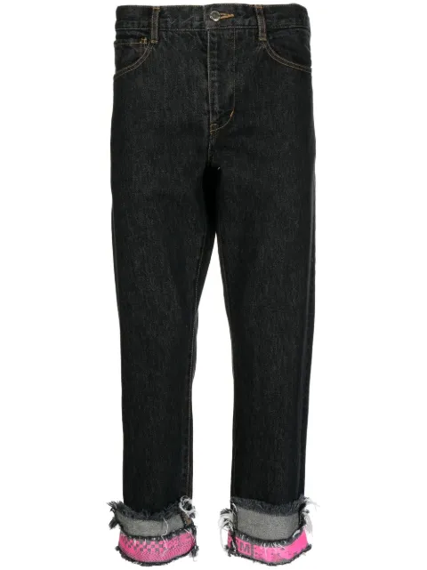 Facetasm cropped patchwork jeans Black MIMIPTM01