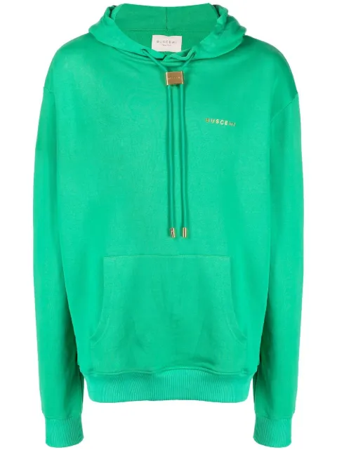 Buscemi logo-plaque hoodie Green BMS22215