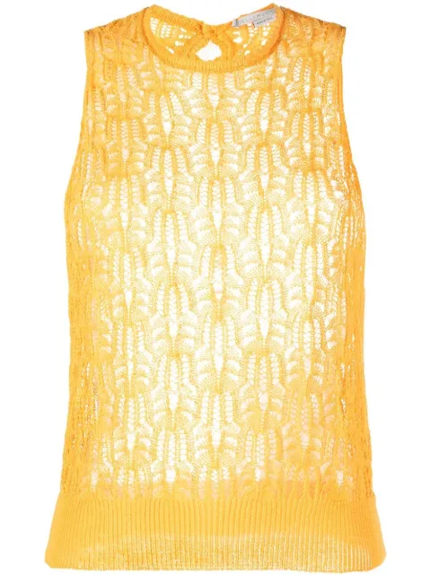 Stella McCartney pointelle-knit sleeveless top Yellow 6K03143S2373