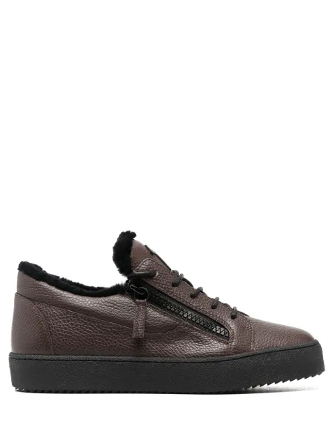Giuseppe Zanotti leather low top sneakers Brown RU20002