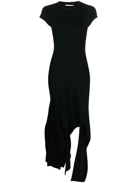 Stella McCartney fringe-hem striped midi dress Black 6K02703S2363