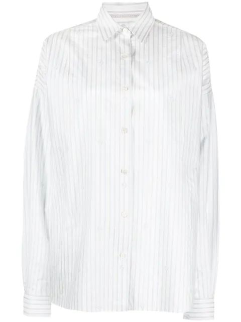Stella McCartney stripe-print long-sleeved shirt White 6200253BU103