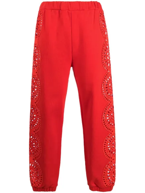 Stella McCartney broderie-anglaise track pants Red 6J00903SPX16
